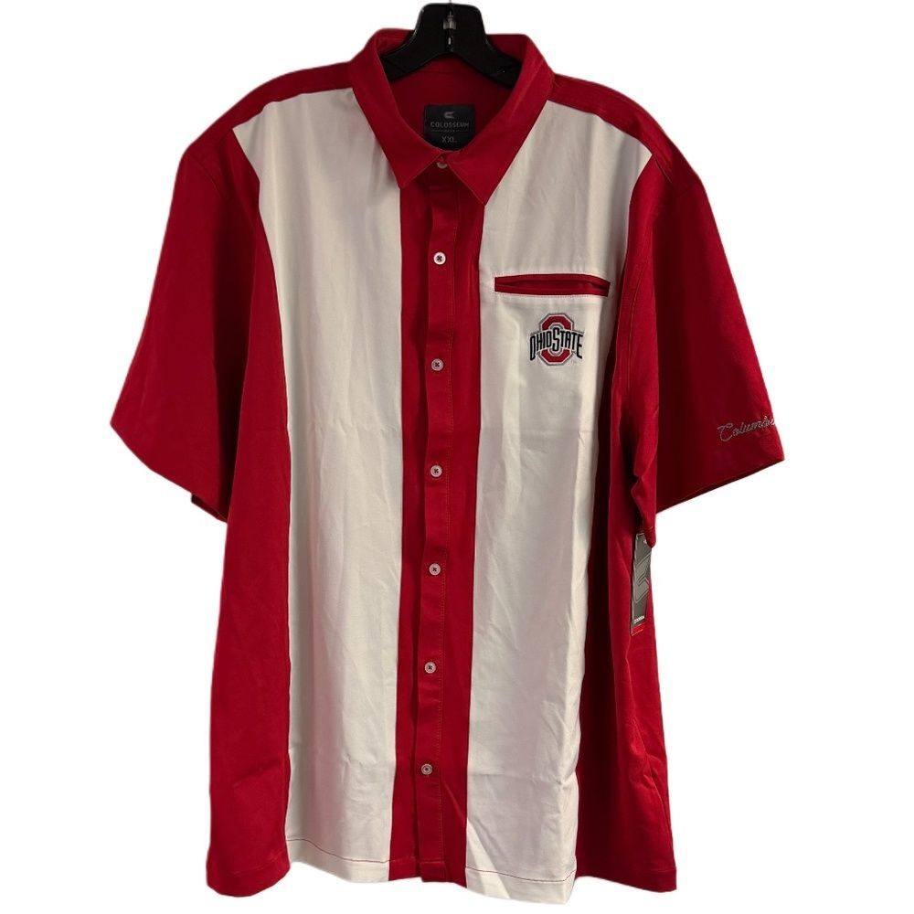 NWT Colosseum Ohio State Buckeyes Bowling Style Shirt Size XXL